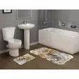 Badrumsmatta Set Mijölnir Krämvit 100% Polyester Halkfri Antibakteriell Maskintvättbar 50x60 cm & 60x100 cm - Badrumsmattor och våtrumsmattor - 8682870989351 - 2