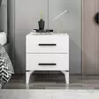 Sängbord Hanah Home Kale Vit Spånskiva 50x56x47 cm - Nattduksbord - 8684282702771 - 2