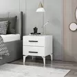 Sängbord Hanah Home Kale Vit Spånskiva 50x56x47 cm - Nattduksbord - 8684282702771 - 4