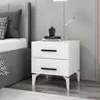 Sängbord Hanah Home Kale Vit Spånskiva 50x56x47 cm - Nattduksbord - 8684282702771 - 3