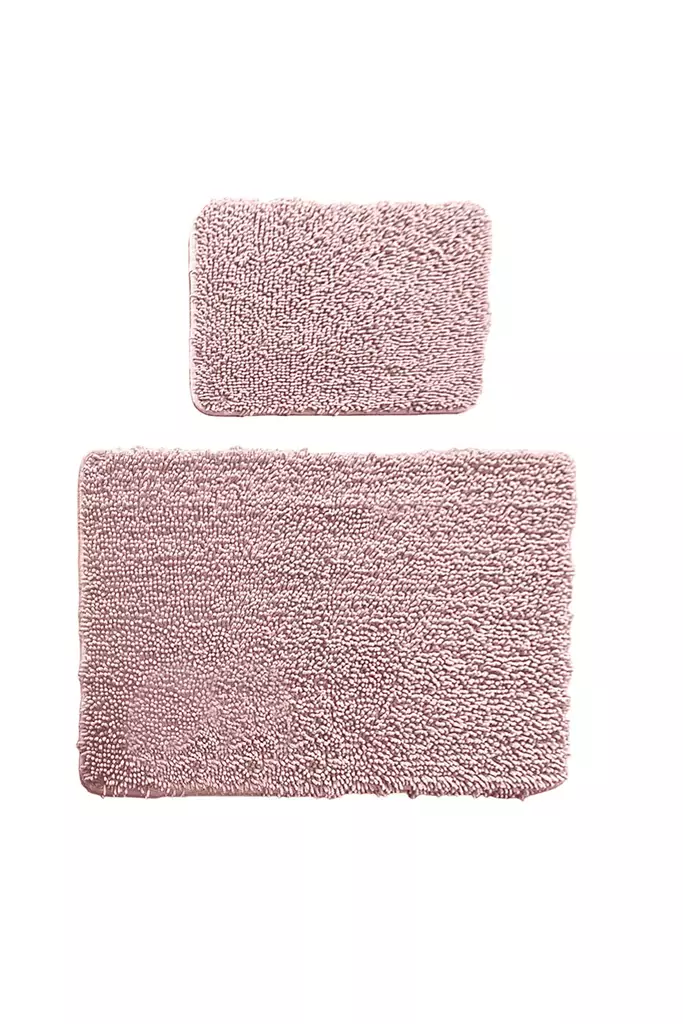 Badrumsmatta Set Mijölnir Puderrosa 100% Bomull Halkfri Handmade Spets 50x60 cm & 60x100 cm - Badrumsmattor och våtrumsmattor - 8683342922401 - 1