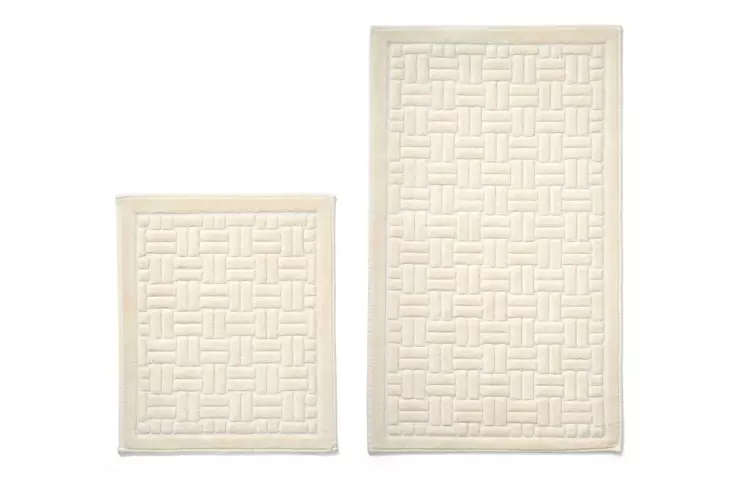 Badrumsmatta Set Mijölnir Krämvit Halkfri 100% Bomull 50x60 cm & 60x100 cm - Badrumsmattor och våtrumsmattor - 8682870189591 - 1