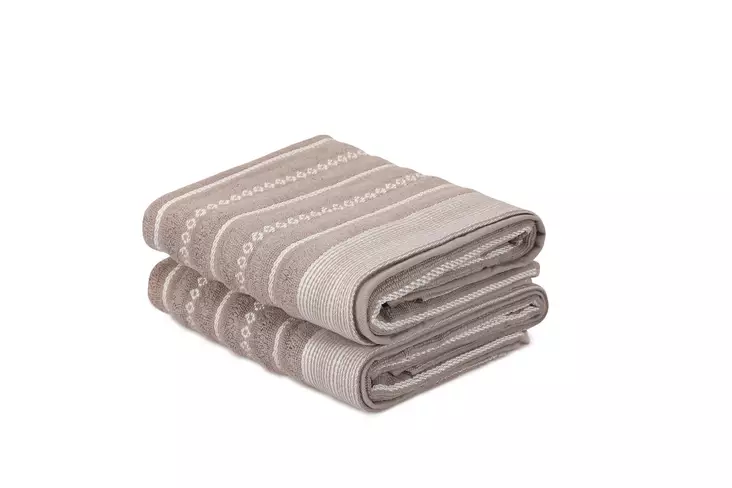 Handdukset Mijölnir Grå Krämvit 100% Bomull 50x90 cm 2 Delar - Handdukar - 8681181304341 - 1