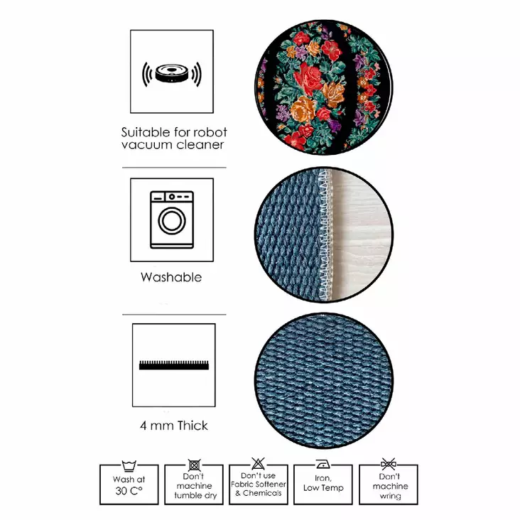 Matta Conceptum Wooson?l084 Röd Orange Grön Svart Bomull 80x150 cm - Små mattor och gångmattor - 8683742636601 - 1