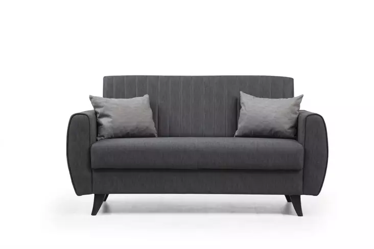 2-sits bäddsoffa Atelier del Sofa Alkon Mörkgrå Linnepolyester 158x77x86 cm - Bäddsoffor - 8683742755371 - 1