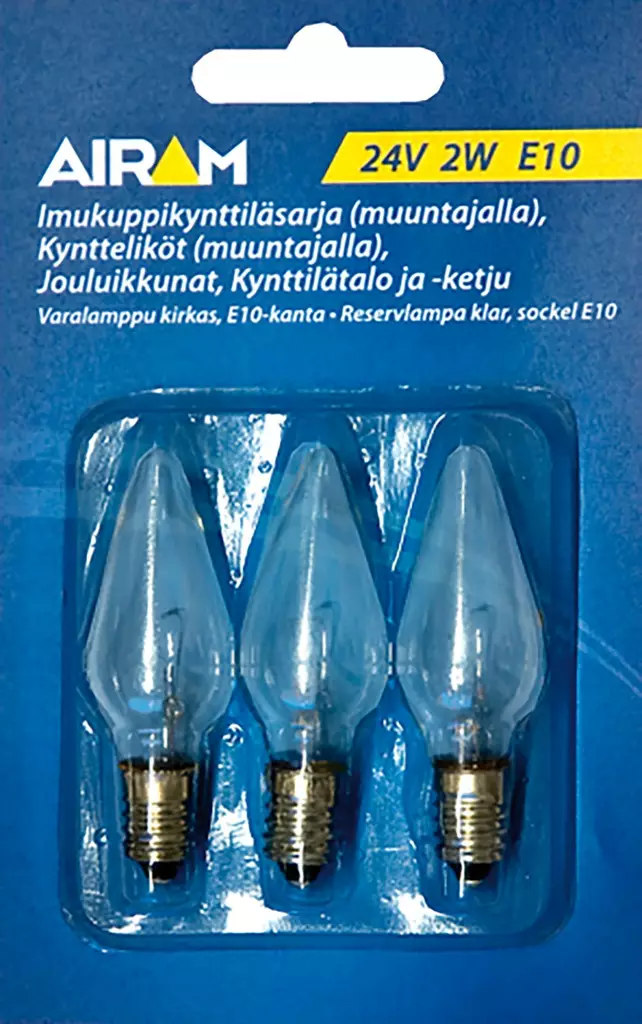 Airam varalamppu 2W 24V 3 kpl - Dekorationsljus - 6435200121721 - 1
