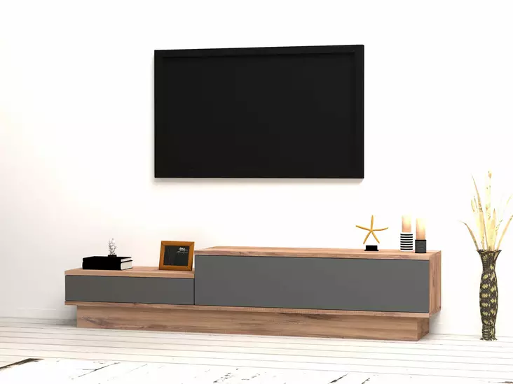 TV-bänk Hanah Home As?r Furu Antracit Spånskiva 160x35x35 cm - TV-bänkar - 8682870286481 - 1