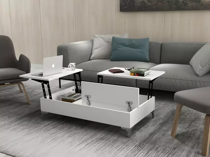 Soffbord Hanah Home Esinti Vit Spånskiva 121x28x69,2 cm - Soffbord - 8681181852361 - 1