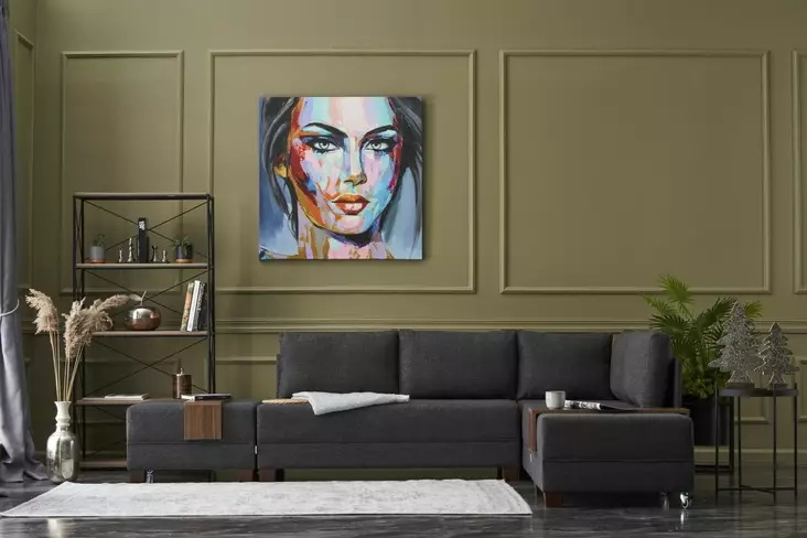 Hörnbäddsoffa Atelier del Sofa Fly Right Antracit Bomull och Polyester 210x280x70 cm - Soffor - 8682870926721 - 1