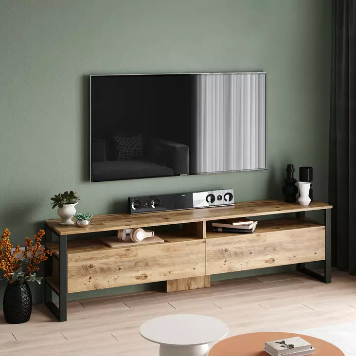 TV-bänk Hanah Home Ml19A Furu Spånskiva 180x56x35,5 cm - TV-bänkar - 8683342889421 - 1
