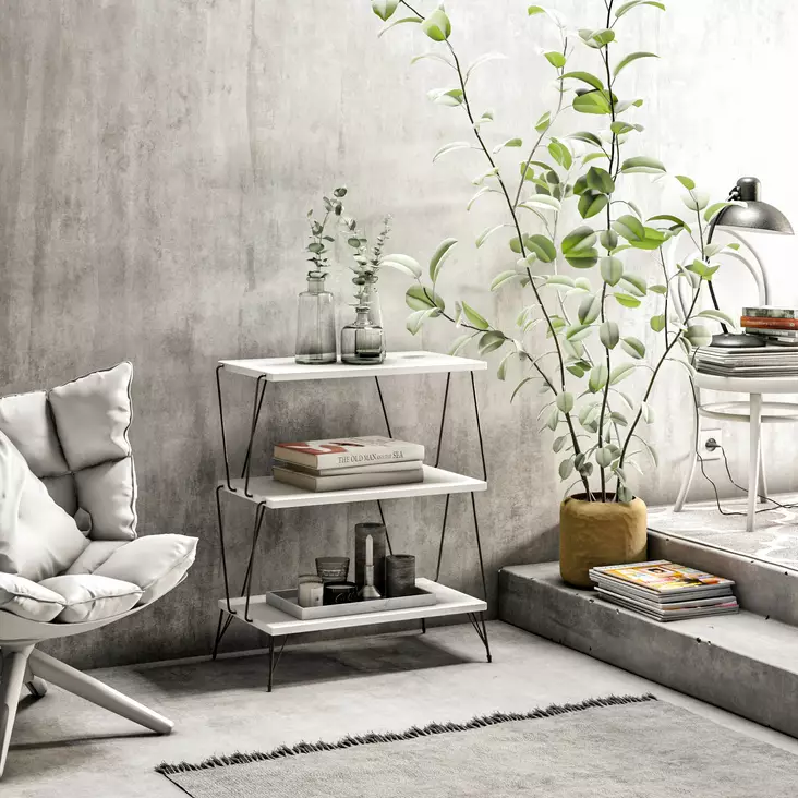 Sidobord Hanah Home Lazandos Vit Spånskiva 46x76x30 cm - Sidobord och extrabord - 8682870729551 - 1