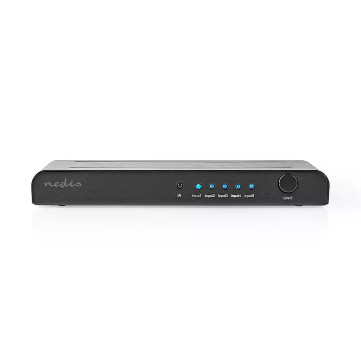 HDMI Switch | 5-Port port(s) | 5x HDMI Input | 1x HDMI Output | 4K@60Hz | 18 Gbps | Fjärrstyrd | Metall | Antracit - Videoväxlar och fördelare - 5412810320141 - 1