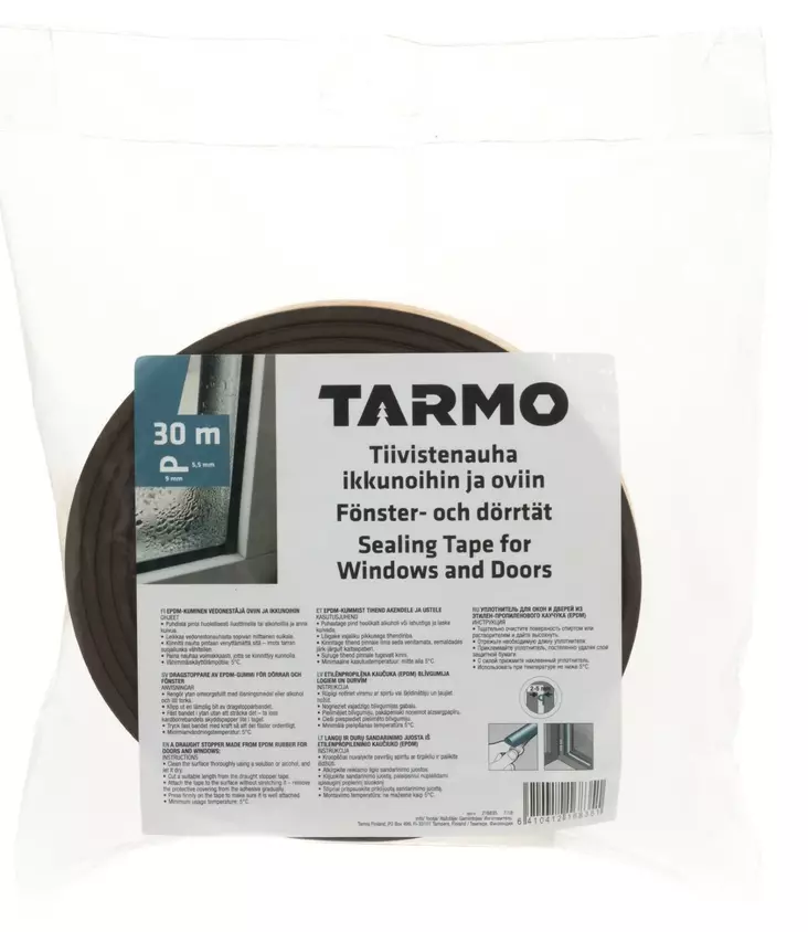 Ikkunatiiviste P-profiili ruskea 30m - Fönster- och dörrtätningar - 6410412168351 - 1