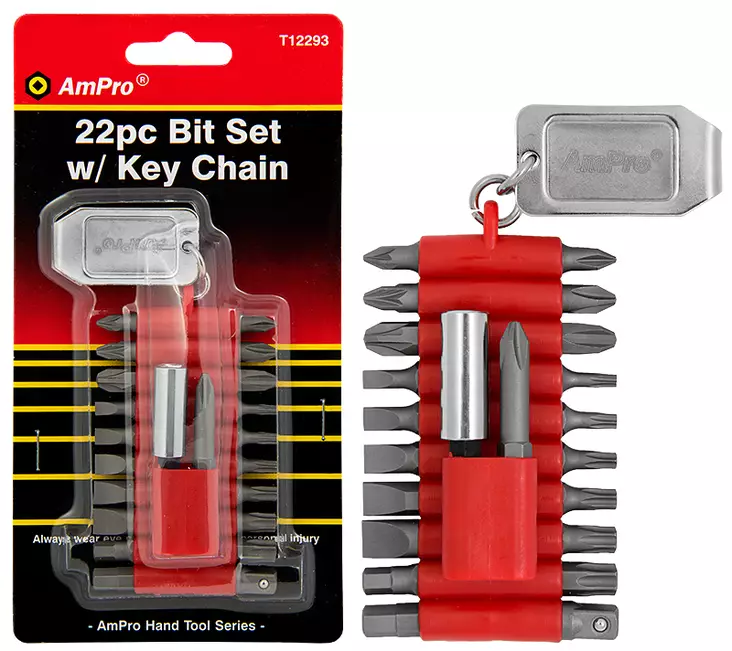 Bitssats 22-delar med bälteshållare - Skruvbits och hållare - 795609122931 - 1