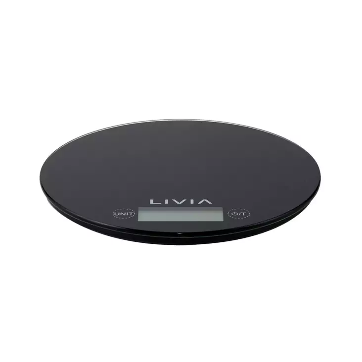 Keitti=C3=B6vaaka py=C3=B6re=C3=A4 musta livia p=C3=A4=C3=A4kuva=20 - Dagliga köksartiklar - 6438151013091 - 1