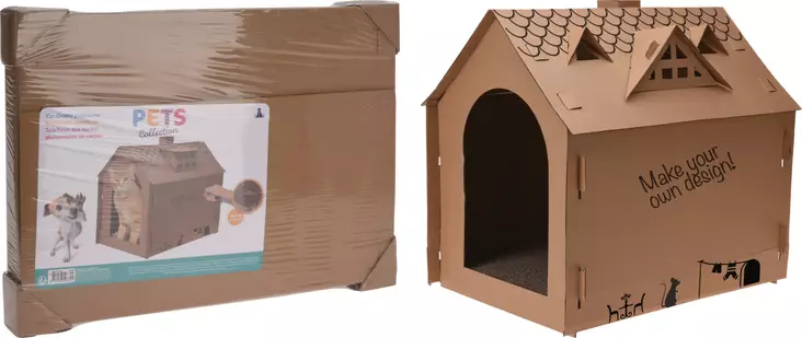 Kissanpes=C3=A4 pahvitalo 48x44x36cm - Kattbäddar - 8719987508721 - 1