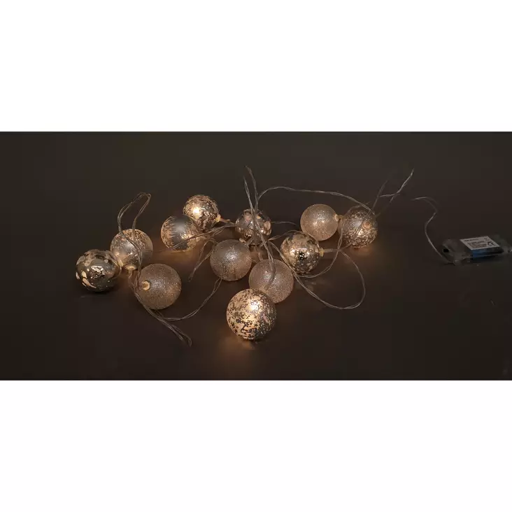 Xmas balls led 12x50mm silver - Ljussmycken och ljusfigurer - 8719202197921 - 1