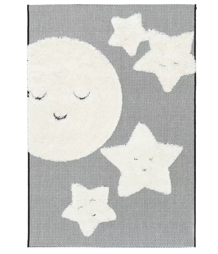 Matto Moon harmaa/valkoinen 120x170 cm - Barnrumsmattor - 6410416039251 - 1
