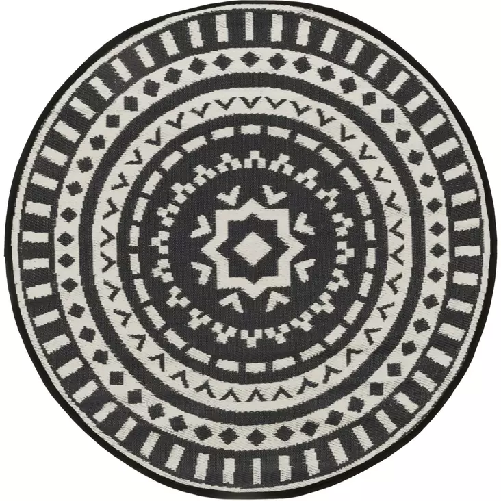 Plastmatta Cora Ø 180 cm svart - Runda mattor - 6410416331751 - 1