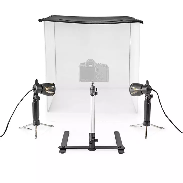 Foto Studio Kit | 400 lm | Vikbar | Bakgrunder ingår | Resväska ingår | Svart - Fotostudio och belysning - 5412810306091 - 1