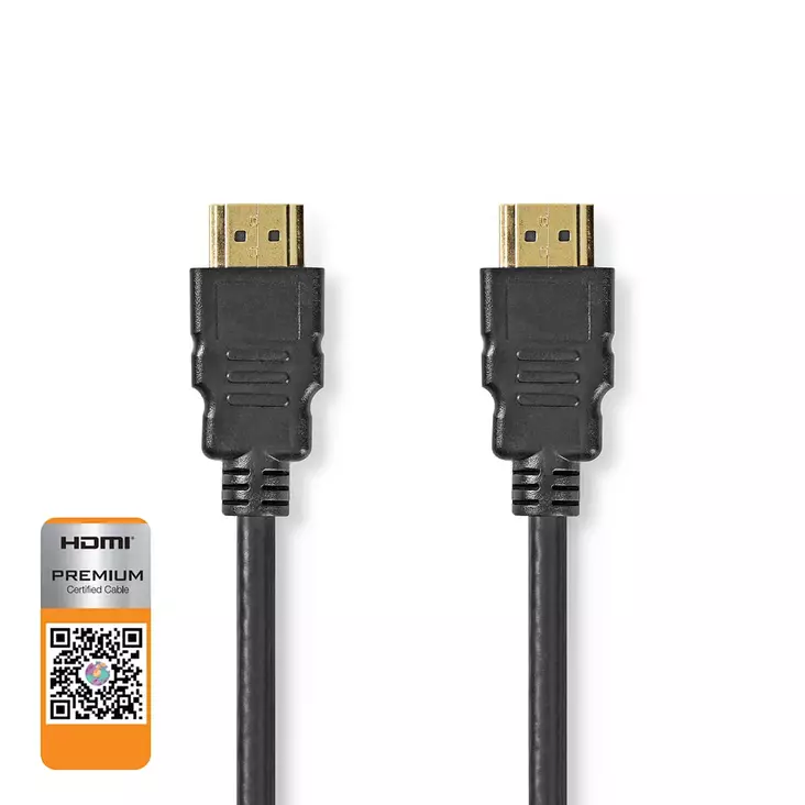 Premium High Speed HDMI kabel med Ethernet | HDMI Kontakt | HDMI Kontakt | 4K@60Hz | 18 Gbps | 1.50 m | Rund | PVC | Svart | Label - HDMI-kablar - 5412810426911 - 1