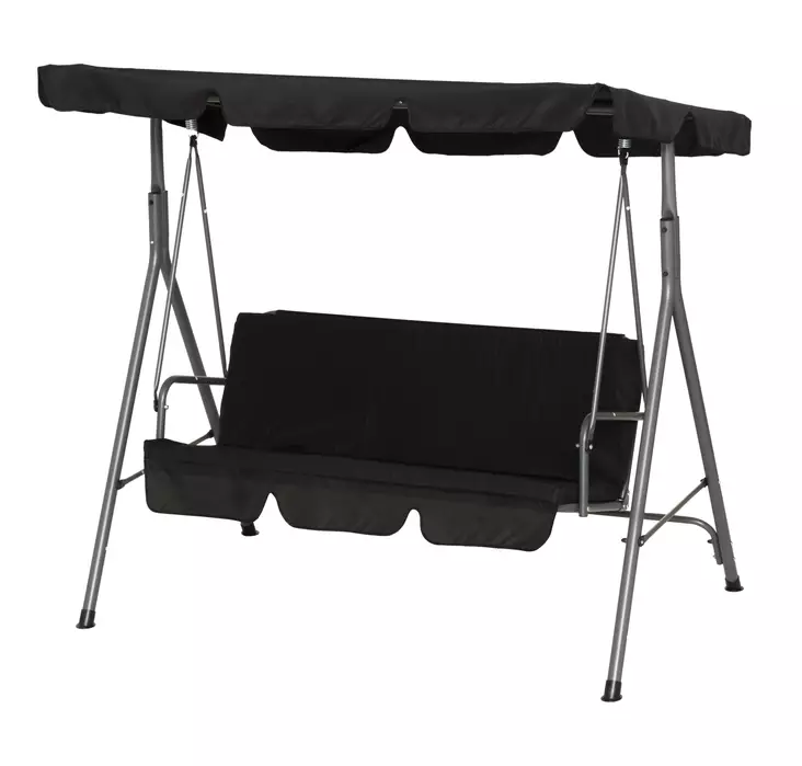 Puutarhakeinu Sirkka 3-istuttava musta - Trädgårdsgungor och hängstolar - 6410412290021 - 1