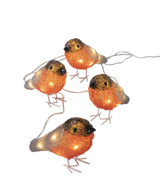 Ljusserie Robin fåglar 4 st - Ljusslingor - 6435200248121 - 1