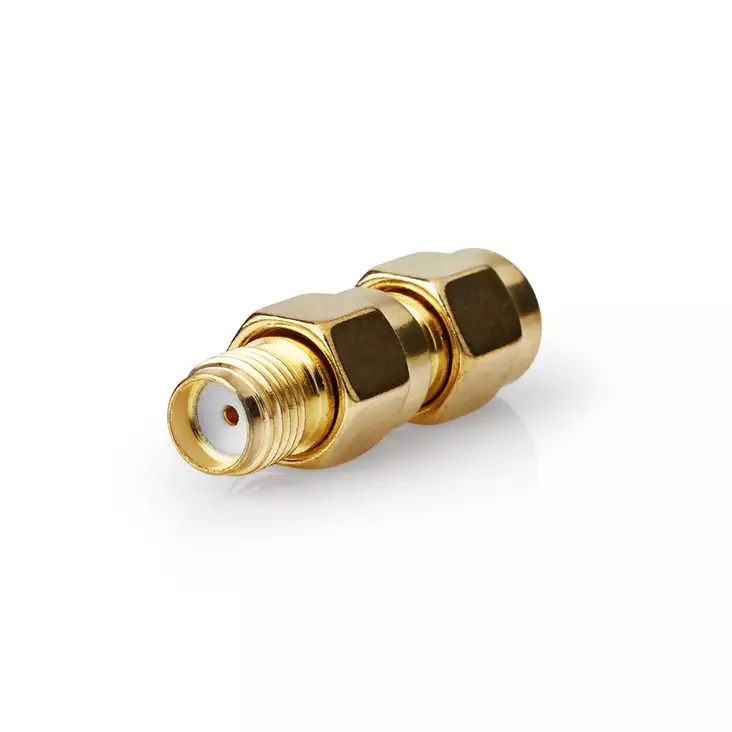 SMA Adapter | SMA Hane Reverse Polarity | SMA Hona | Guldplaterad | 50 Ohm | Rak | PVC | Guld | 2 st. | Låda - Nedis produkter - 5412810425501 - 1