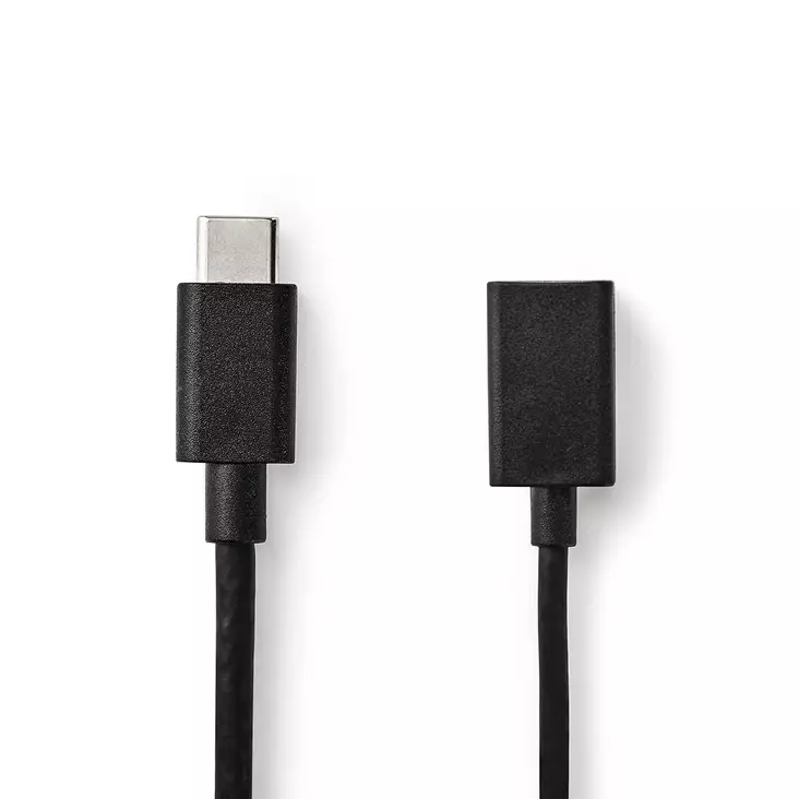 USB-C Adapter | USB 3.2 Gen 1 | USB-C Hane | USB-A Hona | 5 Gbps | 0.15 m | Rund | Nickelplaterad | PVC | Svart | Kuvert - Dator och nätverk - 5412810275311 - 1