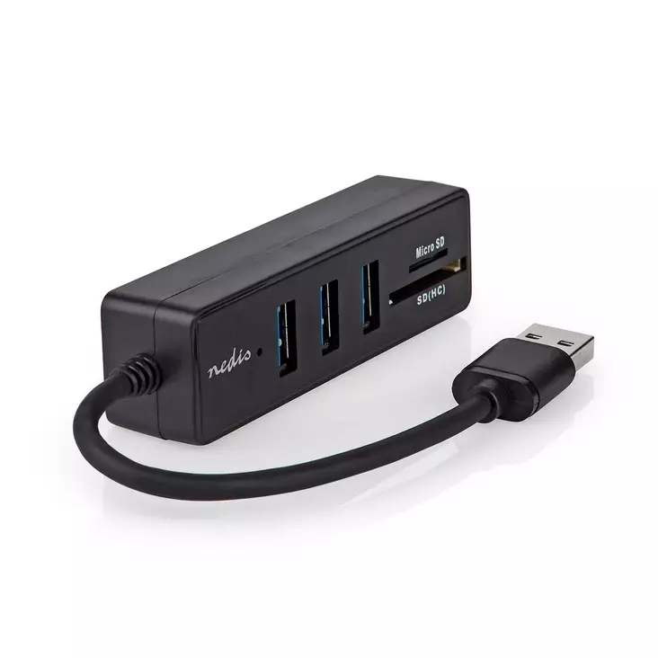 USB-hubb | USB-A Male | 3x USB A Female | 5-Port port(s) | USB 3.2 Gen 1 | USB ström | 5 Gbps | SD & MicroSD - Dator och nätverk - 5412810415731 - 1