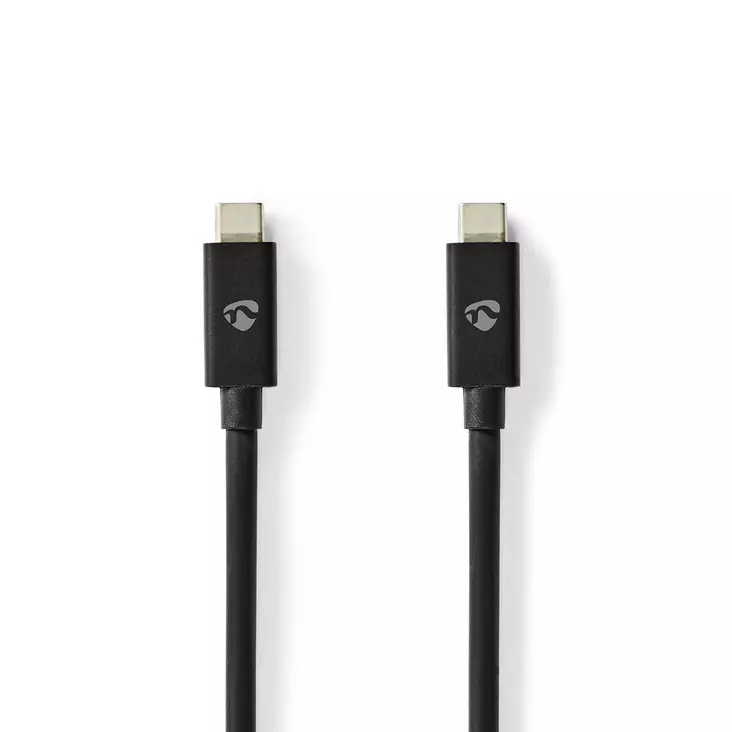 USB-kabel | USB 4.0 Gen 2x2 | USB-C Hane | USB-C Hane | 240 W | 8K@60Hz | 20 Gbps | Nickelplaterad | 2.00 m | Rund | PVC | Svart | Låda - Dator och nätverk - 5412810413621 - 1