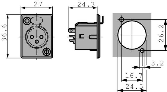 XLR Chassihylsdon 3 N/A P Lödanslutning Förnicklad - Nedis produkter - NTR-NC3FP-1 - 2