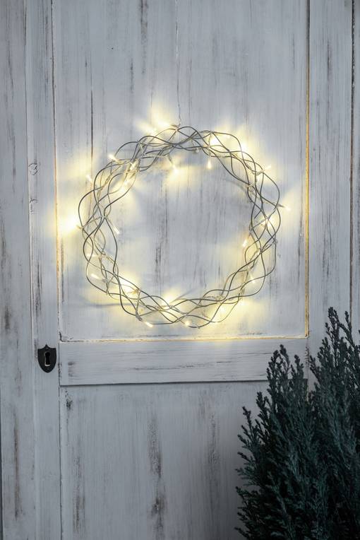 Merlin kranssi 30 cm hopea ip20 - Dekorationsljus - 6435200288721 - 1