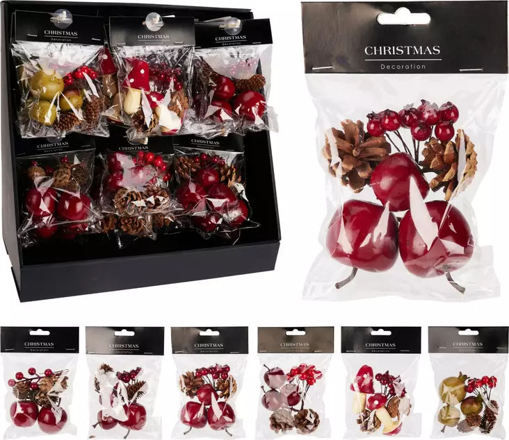 Juldekorationsset med bär, kottar och svampar – en naturinspirerad dekoration för hemmet och pyssel - Förpackning och paketering - 8721037673501 - 1