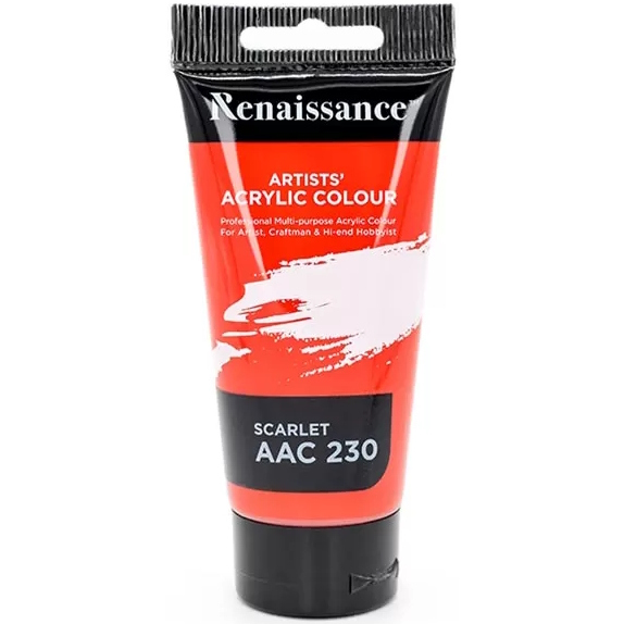 Akryylimaali 75 ml Scarlet - Akrylfärger och målarfärger - 8851907234331 - 1