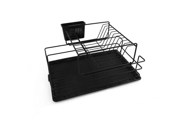 Diskställ, svart, 47 x 32 x 24 cm, hållbar, platsbesparande - Dagliga köksartiklar - 8683742004691 - 1