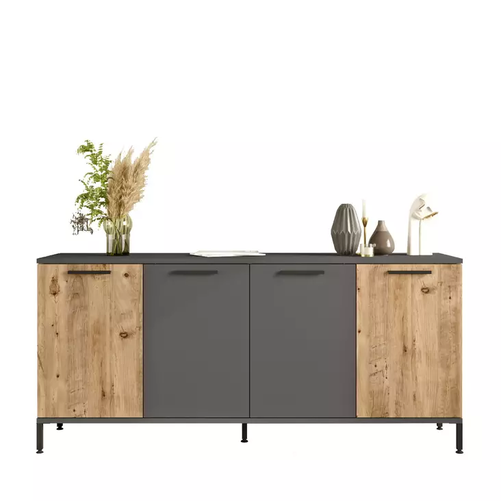 Konsolbord Hanah Home Rl4 Aa Furu Antracit Spånskiva 160x71,8x40 cm - Byråer och skåp - 8683743770601 - 1