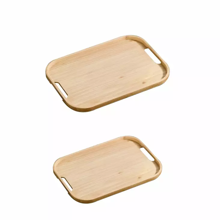 Bricka Set Hermia Flerfärgad Bambumaterial 2 Delar - Serveringsfat - 8684283915361 - 1