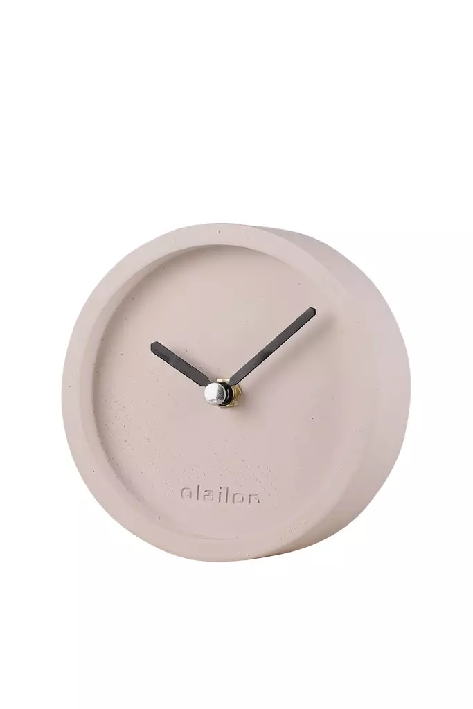 Dekorativ Klocka Aberto Design Saat Beige Betong 12x4 cm - Klockor - 8684282969181 - 1