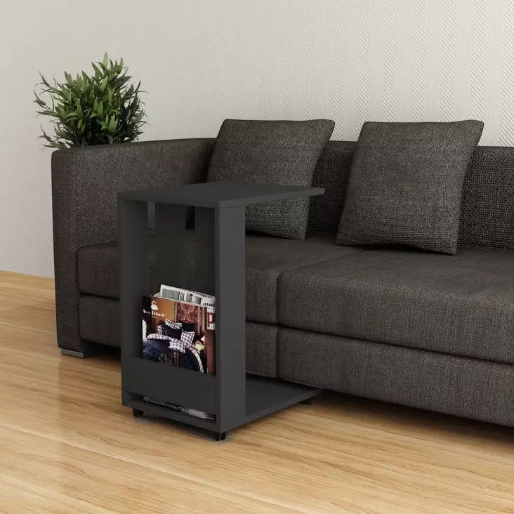 Sidobord Hanah Home Edi Antracit Spånskiva 37x60x45 cm - Sidobord och extrabord - 8681875277791 - 1
