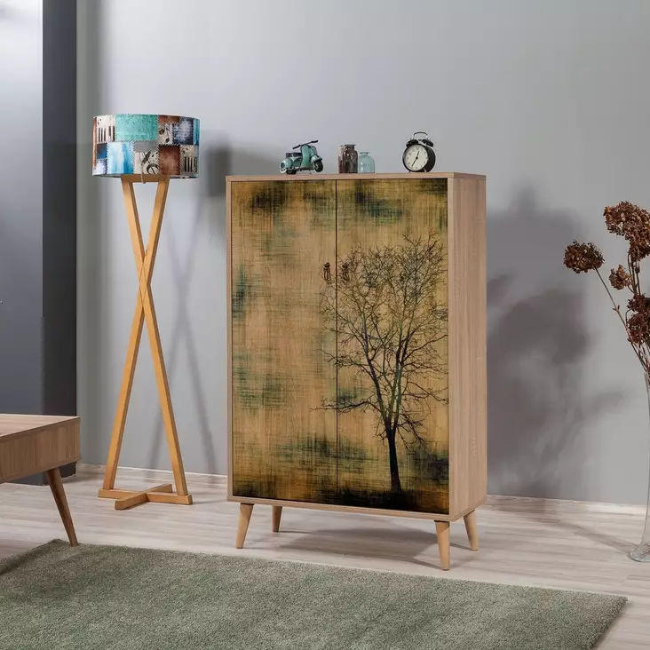 Förvaringsskåp Hanah Home Multibox Sonoma Ek Spånskiva 80x127x36 cm - Skåp och byråer - 8681875340891 - 1