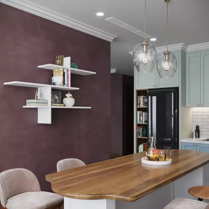 Vägghylla, vit, 123 cm x 80,5 cm x 22 cm, hållbar, stilren - Hylla och klädhängare - 8683743798551 - 1