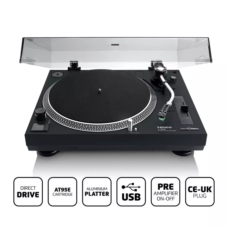 Direct drive Record Player with USB / PC Encoding CE-US Black - Skivspelare och nålar - 8711902087601 - 1