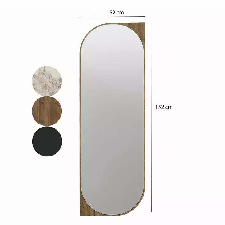 Spegel Hanah Home Livi Valnöt Mdf 52x152 cm - Speglar - 8684282515401 - 1