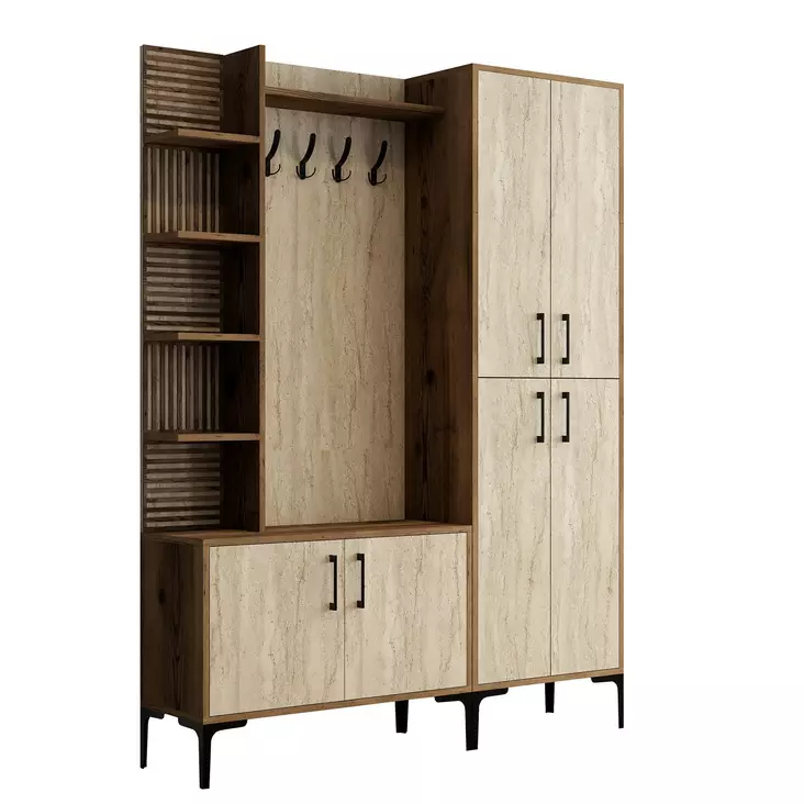 Hallmöbel Hanah Home Viyana D Valnöt Spånskiva 90x200x35 cm - Hallskåp - 8684283020881 - 1