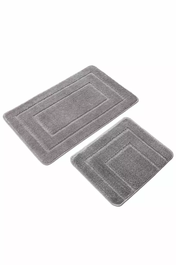 Badrumsmatta Set Mijölnir Grå 100% Polypropylen Halkfri 50x80 cm & 40x50 cm - Badrumsmattor och våtrumsmattor - 8684283557691 - 1