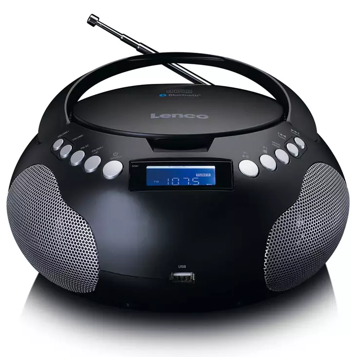 Bärbar radio CD/MP3 med USB och Bluetooth® Svart - Radioapparater - 8711902043201 - 1