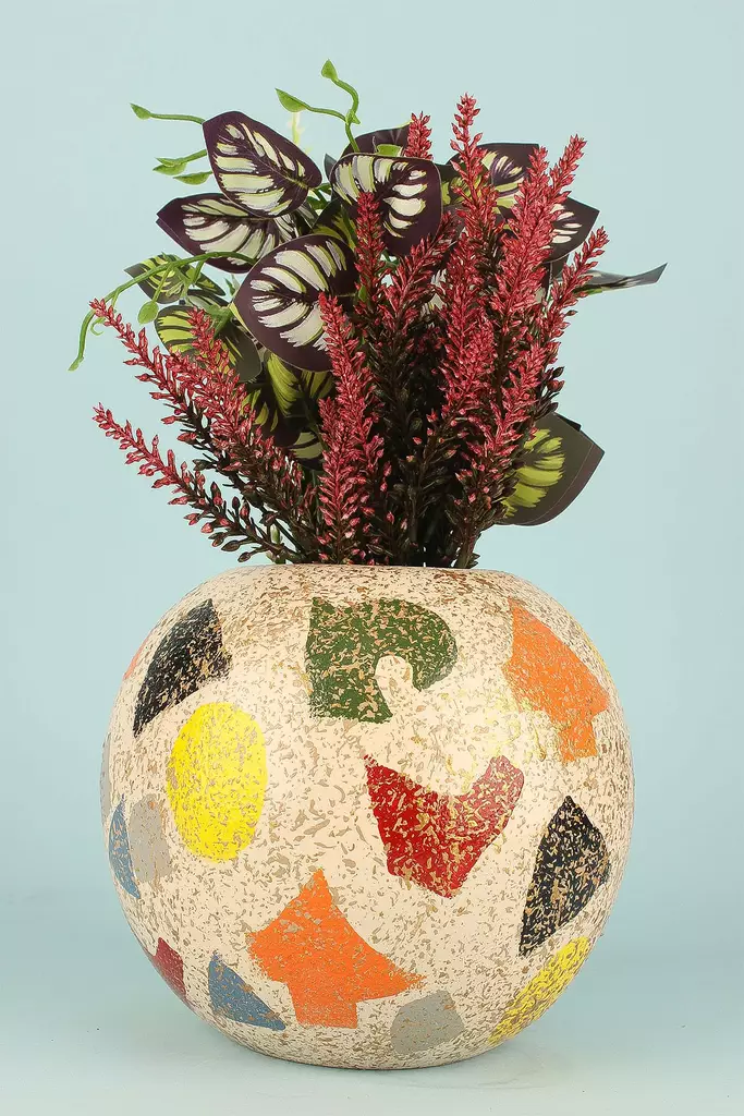 Dekorativ Kruka Aberto Design YL741 Flerfärgad Keramik 20x17 cm - Hängande blomkrukor och vaser - 8684283435821 - 1