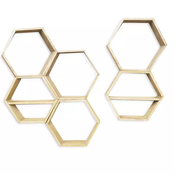 Vägghylla Hanah Home Raf252 Valnöt Massiv Gran 42x37x10 cm - Vägghyllor - 8681875503531 - 1