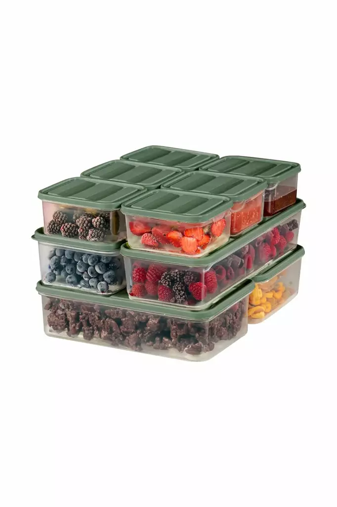 Förvaringslåda Set Hermia Grön Plast 10 Delar - Matlådor och matförvaringsbehållare - 8684283210411 - 1